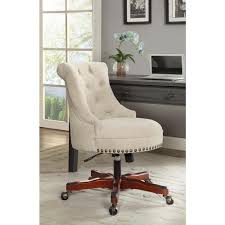 Linon Home Decor Sinclair Natural Polyester Office Chair White Office Chair Home Office Chairs Furniture