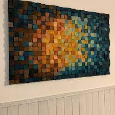 Large Wood Wall Art The Mystery Of The Ocean Reclaimed Wood Etsy In 2021 Reclaimed Wood Art Large Wood Wall Art Geometric Wall Art