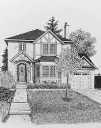 Black And White Architecture House Portfolio Black Dog Art Shop In 2020 Architecture Drawing House Portraits Black And White Drawing