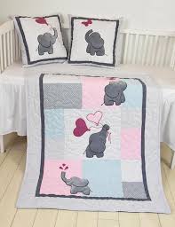 Pink Baby Girl Quilt Elephant Blanket Gray Blue Crib Bedding Safari Nursery The Cute Elephant Baby Baby Girl Quilts Baby Girl Bedding Sets Baby Bedding Sets
