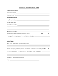 Employee Discipline Form Employee Evaluation Form Rental