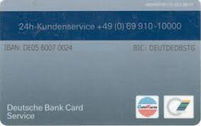 Bank Card Deutsche Bank Girocard Deutsche Bank Germany Federal Republic Col De Gc 0001