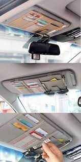 With The Sun Visor Organizer The Sun Visor Of Your Car Becomes A Good Storage To Hold Cards Pen Car Accessories Cute Car Accessories Car Interior Accessories
