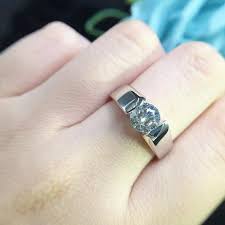 Unisex Wedding Band Mens Rings With Stones Male Wedding Ring Womens Wide Band Ring 1 Ct Man Made Diamond Ring Shiny Brushed Finish Men S Wedding Ring Mens Wedding Rings Man Made Diamonds