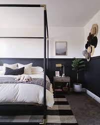 Modern Master Bedroom Black And White Bedroom Four Poster Bed Buffalo Check Bedroom Hat Wall Minimalist Bedroom Setup Black Bedroom Modern Master Bedroom