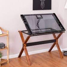 Adjustable Drafting Table Craft Station Drawing Desk Glass Top Art Craft Hobby Ebay Drawing Desk Drafting Table Art Desk