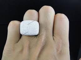 10k White Gold Mens Pave Setting Diamond Engagement Wedding Dome Pinky Band Ring Rose Gold Mens Wedding Band Pinky Ring Mens Pinky Ring