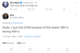 Самые новые твиты от elon musk (@elonmusk): Aleatoric Synthetic Control Elon S Tweet Tanked Tesla S Stock