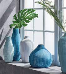 Annisa Light Blue Tall Bottle Vase Blue Vases Decor Glass Vase Decor Blue Vase