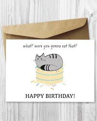 Printable Cat Birthday Card Happy Birthday Cat Digital Card Etsy In 2020 Cat Birthday Card Cat Birthday Cards Funny Birthday Card Printable