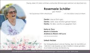 Traueranzeigen von Rosemarie Schäfer