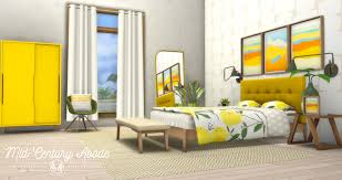 Peace S Place Mid Century Abode Bedroom Addon For Ts4 It Was In 2020 Bedroom Set Luxury Bedroom Sets Mid Century Modern Living Room