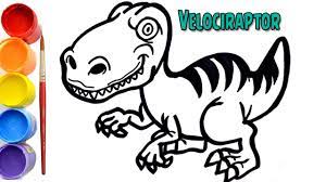 Discover volcano world of reptile king dinosaurs coloring dino dan. Dinosaurios Para Ninos Como Dibujar Y Pintar Un Velociraptor Youtube