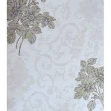 Customize and personalise your desktop, mobile phone and tablet with these free wallpapers! White Beige Gold Grey Color Traditional Design With Flower Home Decor Wallpaper For Walls