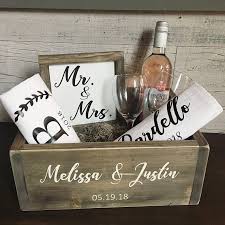 Bridal Gift Box Bridal Gift Bridal Shower Gift Wedding Gifts Personalized Gift Wood Box Gift Basket Wine Box Modern Bridal Shower Gift Baskets