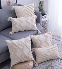tassels cushion cover 45x 45cm 30x50cm beige pillow cover etsy bohem yastiklar yastik kilifi dekoratif yastiklar