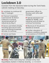 Find lockdown news headlines, photos, videos, comments, blog posts and opinion at the indian express. Coronavirus Tamil Nadu Cabinet Eases Lockdown Norms In Large Parts Of State The Hindu