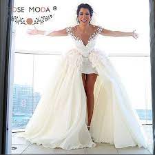 Cheap Wedding Dress Davids Bridal Buy Quality Dress Hd Directly From China Removable Skirt Wedding Dress Reception Dress Lace Boho Style Wedding Dress