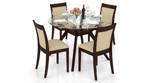 Check spelling or type a new query. Wesley Dalla 4 Seater Round Glass Top Dining Table Set Urban Ladder