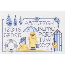 Le grand abc toile de jouy rouge les. Kits Broderie Abecedaires Alphabets Point De Croix 129525 Univers Broderie