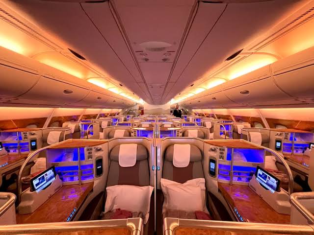 Emirates A380 Business Class Cabin