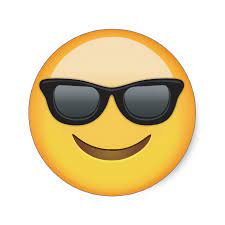 Smiling Face With Sunglasses Emoji Round Stickers Emoji Stickers Emoji Faces Emoticon
