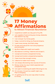 Another name for financial affirmations could be money mantras or abundance affirmations. 17 Money Affirmations To Attract Financial Abundance Self