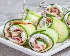 Roules De Concombre Au Jambon Et St Moret Recette Recettes De Cuisine Recette Apero Dinatoire Recette Aperitif Dinatoire