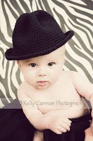 Crochet Baby Fedora Hat Photo Prop