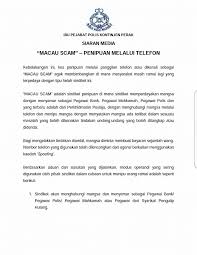 Laporkan secara online melalui situs pengawas transaksi online. Polis Perak Siaran Media Macau Scam Penipuan Facebook