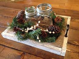 Coffee Table Tray Add Candles Christmas Party Decorations Rustic Christmas Christmas Crafts