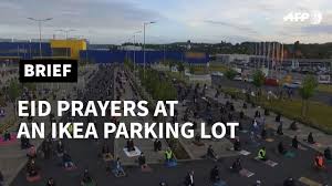 Muslims Perform Socially Distanced Eid Prayers At German Ikea Parking Lot Afp Youtube