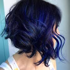 Black And Blue Bob Wig 20 Dark Blue Hairstyles That Will Brighten Up Your Look Blue Hair Highlights Hair Styles Blue Hair