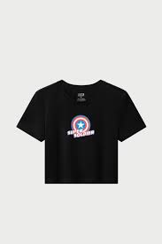 Áo crop top nữ Marvel cotton in điểm - D0009 - Vera Vietnam
