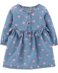 Heart Chambray Dress Girl Outfits Kids Dress Carters Baby Girl