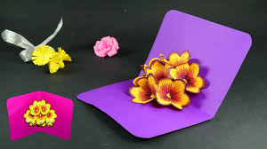 Press the card with hand for the glue to dry. How To Make Pop Up Cards Pop Up Flower Card Diy Tutorial
