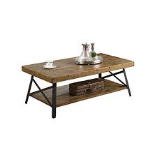 Founded atop three slanted legs, this manufactured wood design it offers a curved top with a solid finish so it can. Rustic Hardwood Coffee Table With Steel Legs Bracing
