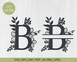 Download Excited To Share The Latest Addition To My Etsy Shop Botanical Floral Letter B Split Monogram Svg Split Monogr Monogram Stencil Cricut Monogram Monogram Svg