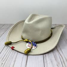Chapeau de cowboy écrasable beige taille grand Stetson John Wayne laine  mélangée