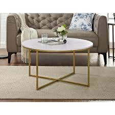 The value of a beautiful living room isn't only about price. Walker Edison Furniture Company 36 In Faux Marble Gold Coffee Table With X Base Hdf36alctmgd The Home Depot