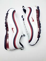 Women S Nike Air Max 97 Red Crush Blackened Blue White Usa 921733 102 Size 7 5 Nike Airs This Is A Link To Amazon And As An Amazon Associate I Earn From Qu