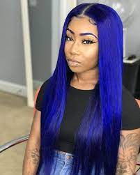 Straight Blue 13x4 Lace Frontal Wig Remy Hair Wigs Hair Styles Blue Hair