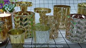 Glass vases are a tradition for wedding reception centerpieces, birthday parties and graduation parties. Gold Mercury Glass Votive Candle Holder Gold Candle Holders Factory Youtube