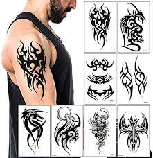 In this video i will make temporary tattoo by pen easy steps marker type : Temporary Tattoos Big Tribal Totem Tattoo Sticker For Men Women Black Large Body Art Makeup Fake Tattoo Waterproof Removable Pattern5 Buy Online At Best Price In Uae Amazon Ae