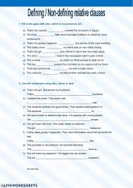 Relative Clauses Online Worksheet And Pdf You Can Do The Exercises Online Or Download The Worksheet As Pdf Relative Clauses English Grammar Grammar Worksheets