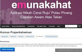 Cara Mendaftar Kursus Perkahwinan Untuk Negeri Pulau Pinang