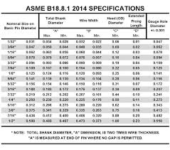 Cotter Pin Size Chart Metric Best Picture Of Chart