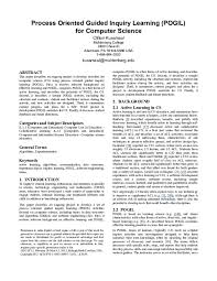 Chapter 04 some types of chemical reactions. Pdf Process Oriented Guided Inquiry Learning Pogil In Computer Science Abstract Only Clif Kussmaul Academia Edu