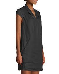 Neiman Marcus Linen Cap Sleeve Sheath Dress Vestidos Casuais Vestidos Estilosos Roupas