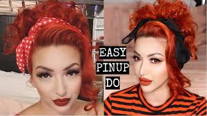 Loosen the look a little by draping some strands of hair down the sides of your face. How To Easy Pinup Hair Do Youtube